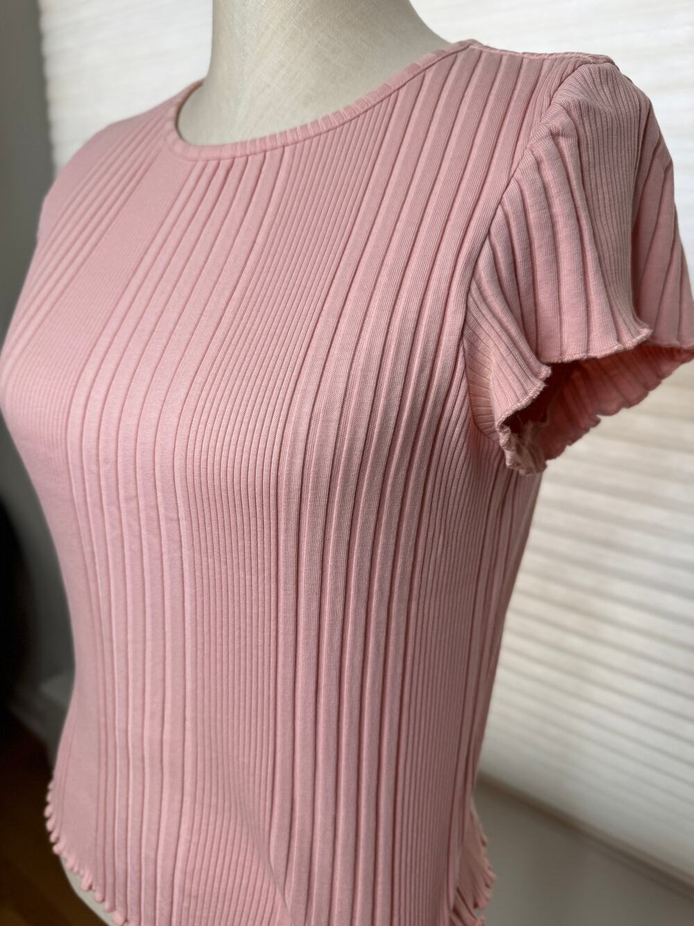 Tea Collection Dusty Coral Ruffle T Shirt Girls 16 Women XS S